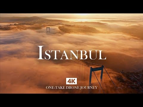 ISTANBUL in 4K – Morning Fog Embracing the Bridge with Relaxing Piano