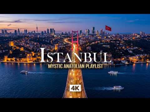 ISTANBUL 4K Night Drive – Relaxing Music | Bosphorus Bridge & City Lights Drone Film