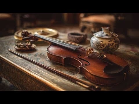 الكمان الشرقي مع دف بعيد لإنشاء أجواء تأملية هادئة وطويلة