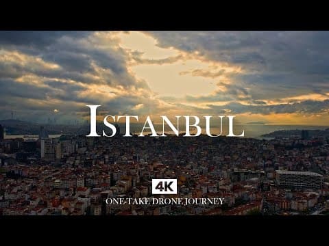 ISTANBUL in 4K – A Relaxing Piano, Oud & Kanun Aerial Escape Through Sunset Clouds
