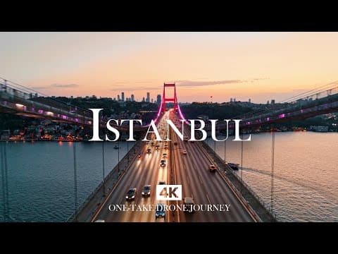 ISTANBUL in 4K – Relaxing One-Take Drone Flight Over Rumeli Fortress & Bosphorus Lights