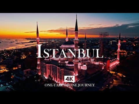 ISTANBUL in 4K – Sunset Over Blue Mosque with Relaxing Piano, Ney and Kanun | Drone Journey
