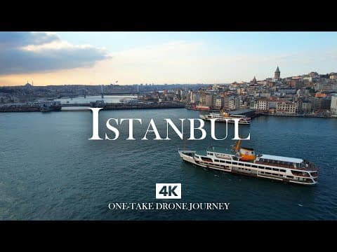 ISTANBUL in 4K – Ferry Ride Across the Golden Horn with Relaxing Piano, Ney and Kanun | Drone View