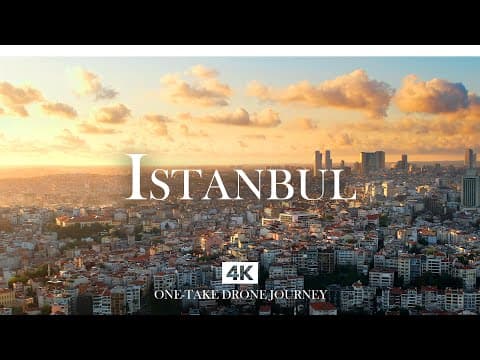 ISTANBUL in 4K – Relaxing Soft Piano Drone Journey Above the Sunset Cityscape