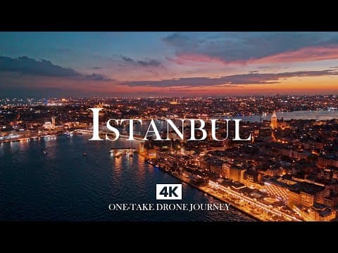ISTANBUL in 4K – Relaxing One-Take Drone Flight Over Evening Bosphorus & City Lights