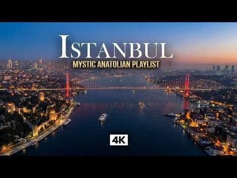 ISTANBUL in 4K – Relaxing Music Across Two Continents | Bosphorus Bridge Night Drone View
