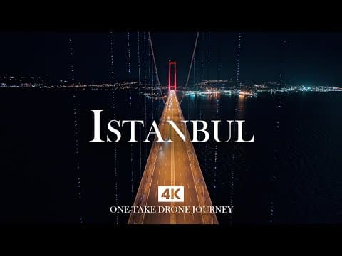 ISTANBUL in 4K – Osmangazi Bridge Night Lights with Relaxing Piano, Kanun and Ud Music