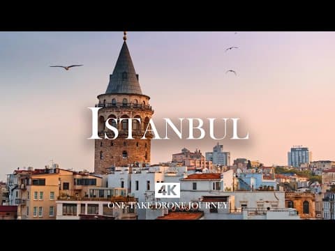 ISTANBUL in 4K – Relaxing Piano, Oud & Kanun Drone Journey Over the Galata Tower