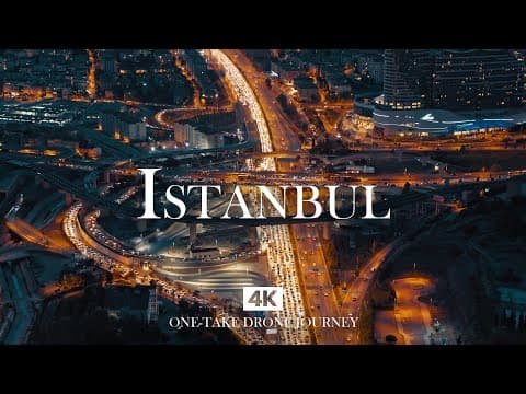 ISTANBUL in 4K – Relaxing Piano & Oud Drone Journey Through the Evening Highway Lights